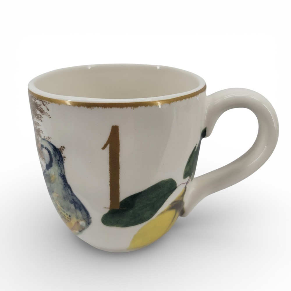 Williams Sonoma 12‎ Days Christmas Gold Numbers Mug 2012 1 & 12 Coupe - Picture 2 of 5